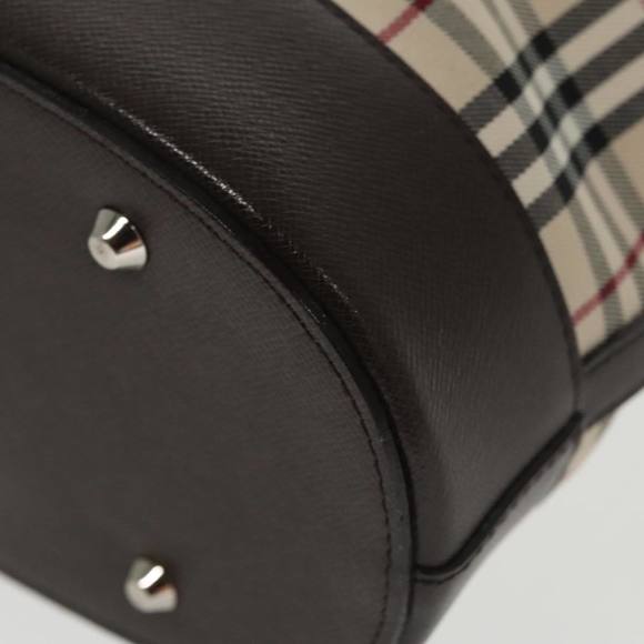 BURBERRY Nova Check Tote Bag Canvas Beige Brown Auth ki5135 - Picture 11 of 16